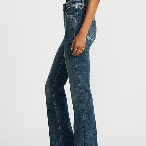 Women high rise vintage wash flare jeans