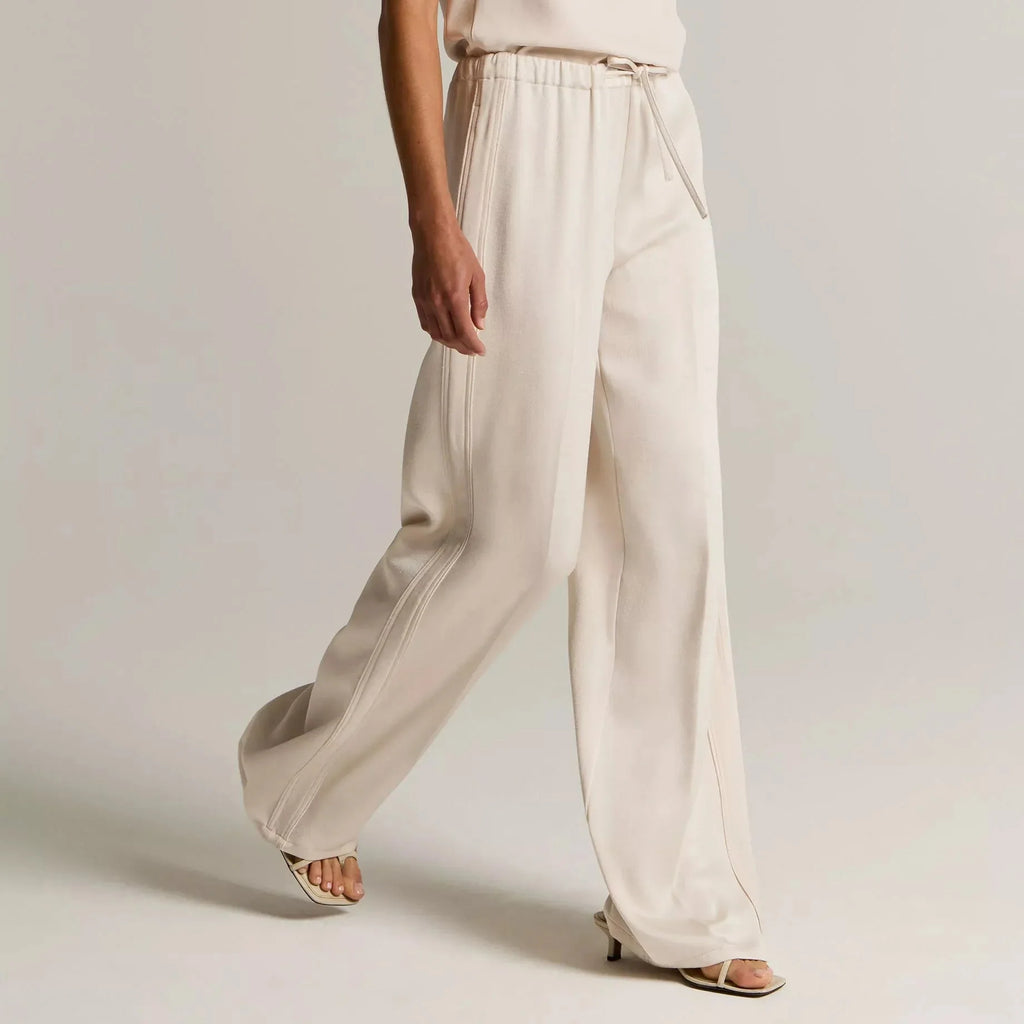 Women's drawstring wide leg pants