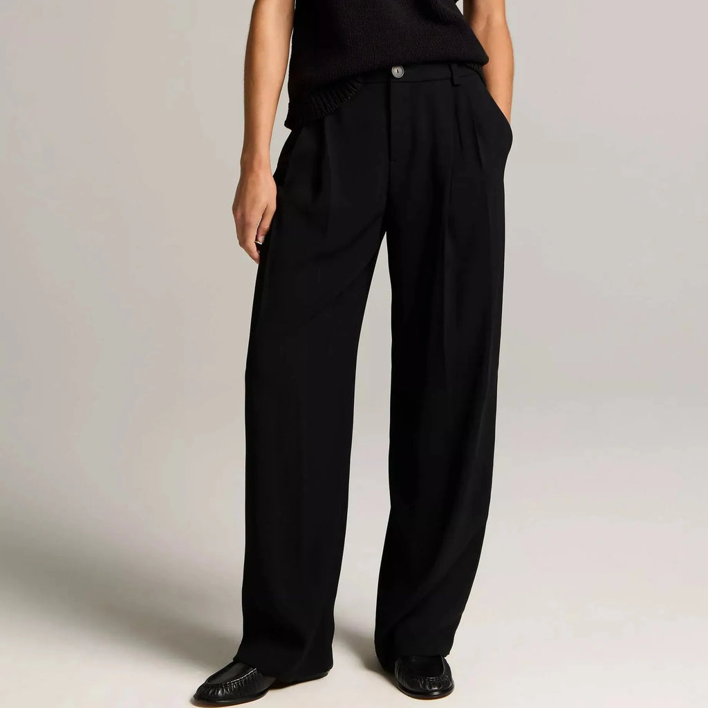 Women's low rise draped wide leg trousers