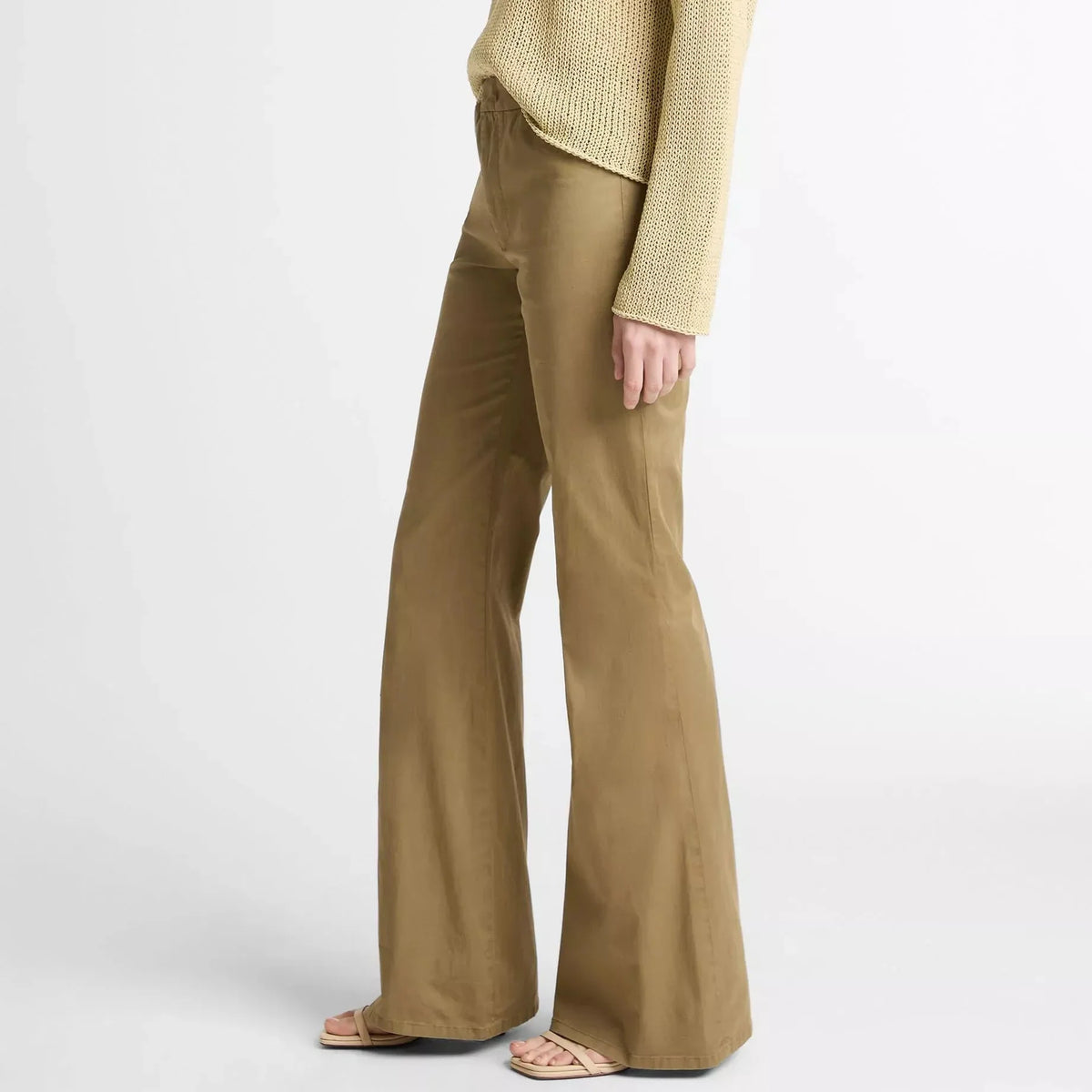 Women's slim fit stretch slight flared trousers